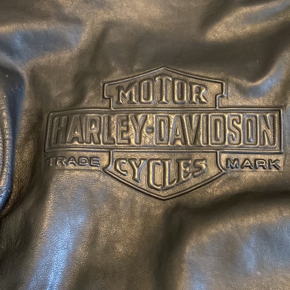 GENUINE LEATHER Harley Davidson Motorcycles One of a kind vintage leather jacket - Picture 12 of 14
